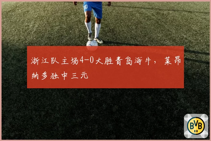 浙江队主场4-0大胜青岛海牛，莱昂纳多独中三元